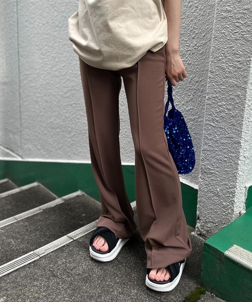 mi via loca パンツ ストレッチフレアパンツ レディース