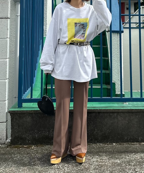 mi via loca パンツ ストレッチフレアパンツ レディース : ZOZOTOWN