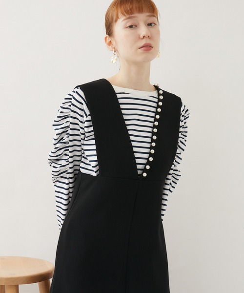 ワンピース Anana パール付きvサスペンダーワンピース Zozotown Yahoo 店 通販 Yahoo ショッピング