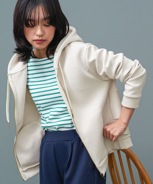 パーカー バックフリル前開きジップパーカー レディース | mili an deni | 04