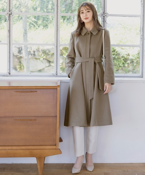 Tiaclasse ステンカラーコート コート 「ウール90％」ステンカラー