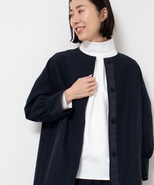 NOLLEY'S（ノーリーズ） グログランノーカラーコート レディース