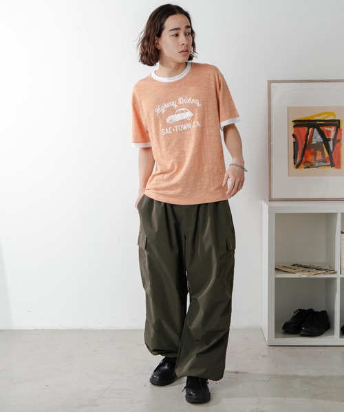 &team WEGO リンガーTシャツ Lサイズ WEGO tシャツ WEGO/ヴィンテージロゴリンガーT メンズ
