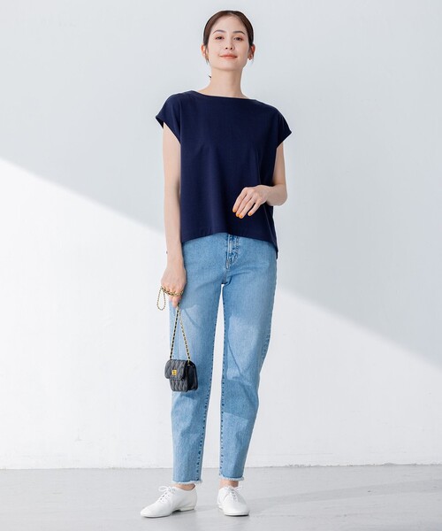 tシャツ 「洗える」シルケットポンチ ラウンドネックカットソー レディース 組曲 tシャツ 「洗える」シルケットポンチ ラウンドネック