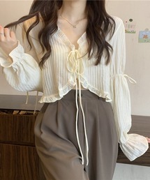 ゆったり可愛い♡リボントップス　シンプルお洒落コーデに必須 Amazon.co.jp: [ZHONGJUE] 肩出し トップス レディース