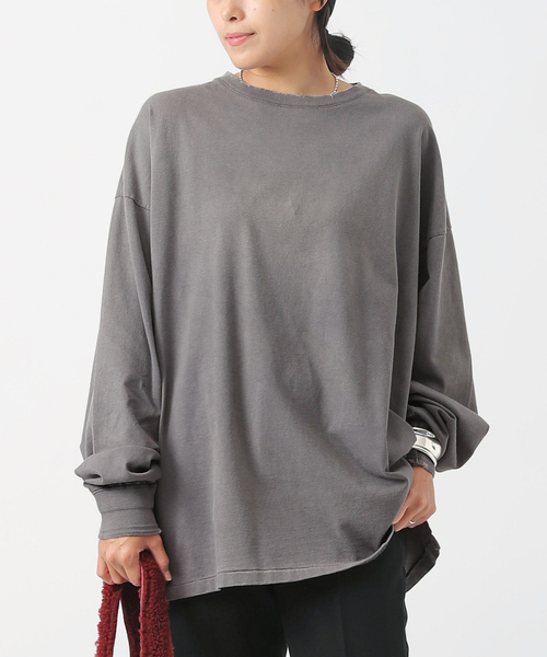 AP STUDIO tシャツ Tシャツ 「KURO/クロ」DAMAGE L/S TEE