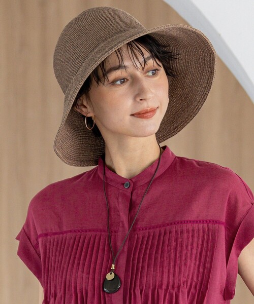 【タグ付き未使用】　23区 ペーパーハット 23区 帽子 ハット 「UVカット/洗える」ペーパー ブレード