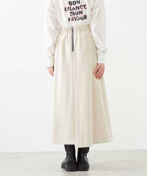 soffitto スカート アンゴラ混フラノフリースAラインスカート  