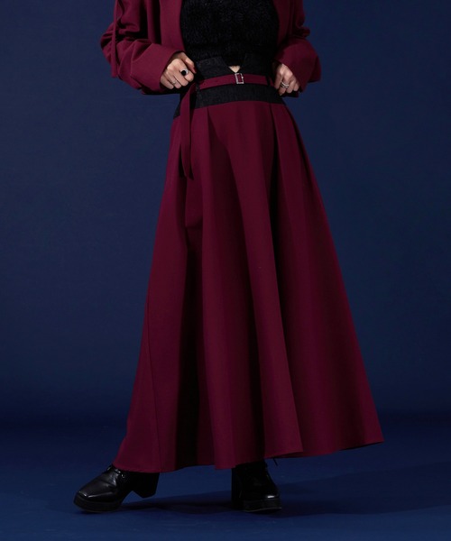 Ellno de Mavie スカート ウエストジャガードタックスカート