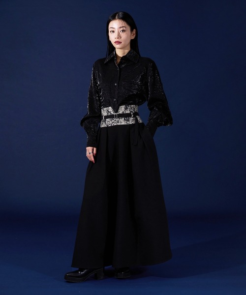 Ellno de Mavie スカート ウエストジャガードタックスカート