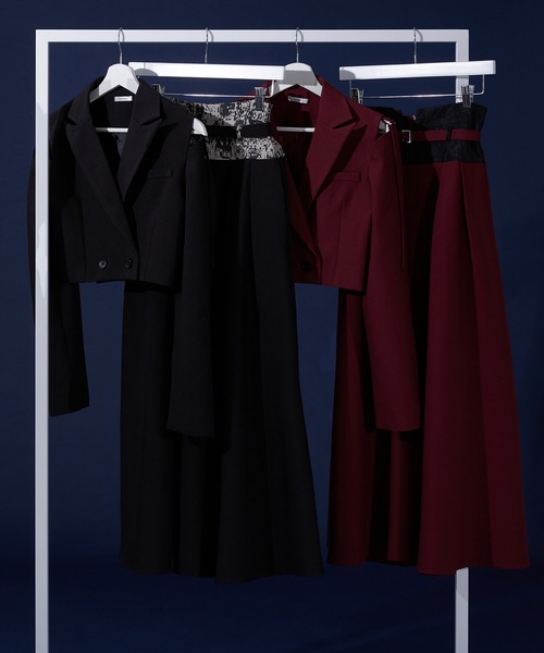 Ellno de Mavie スカート ウエストジャガードタックスカート