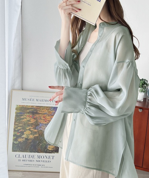 【1度着用のみ美品】 YLÈVE(イレーヴ) 近年モデル シアーシャツ ブラウス 1度着用のみ美品】 YLÈVE(イレーヴ) 近年モデル シアーシャツ
