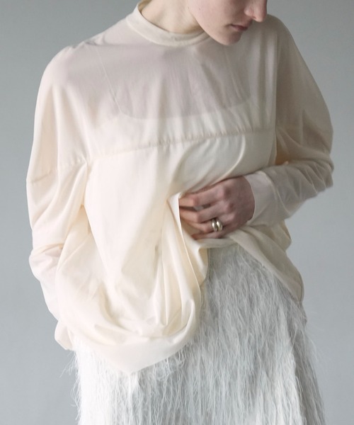 CLANE（クラネ） SHEER MESH CURVE SLEEVE TOPS レディース : ZOZOTOWN