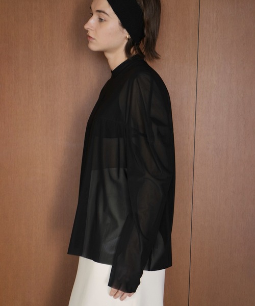 CLANE（クラネ） SHEER MESH CURVE SLEEVE TOPS レディース : ZOZOTOWN