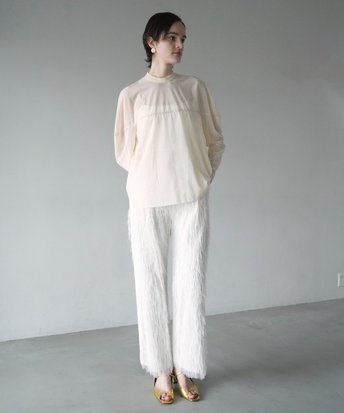 CLANE（クラネ） SHEER MESH CURVE SLEEVE TOPS レディース : ZOZOTOWN