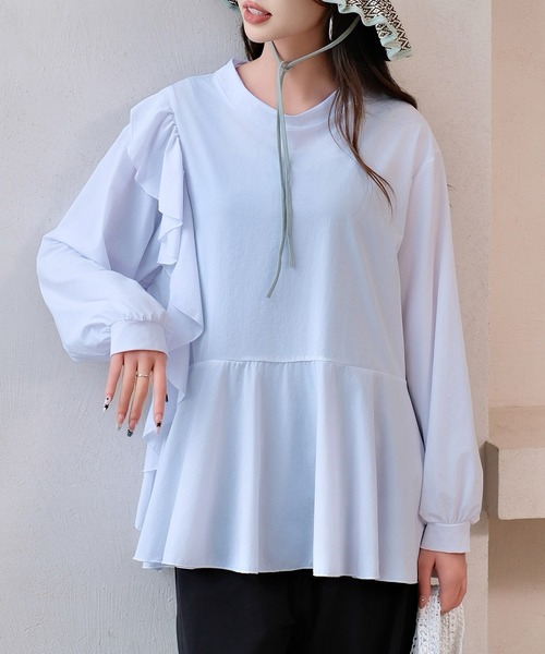 ■韓国■ ラッシュガード フリル 長袖水着 大きめサイズ XL~XXXL r-0009-01-02.jpg