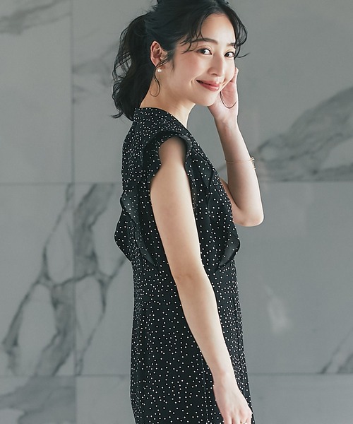 ワンピース 「miki監修」ドットプリントマーメイドワンピース 
