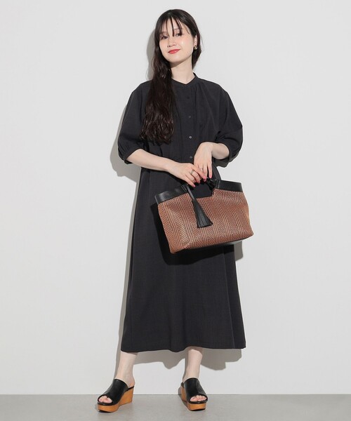 BEAMS HEARTノースリーブドレス BEAMS HEART ワンピース ノースリーブ 切替 フレアワンピース