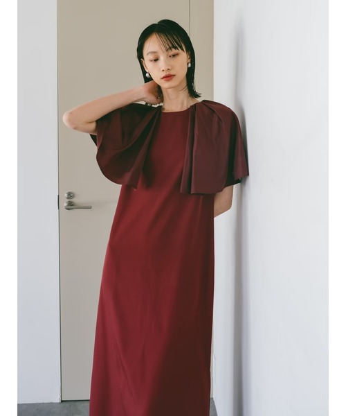 残1☆【SAFIYAA】ケープ風スパンコールクレープドレス sahara ワンピース Cape Dress/ケープドレス : ZOZOTOWN Yahoo