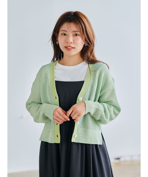 COHINA(コヒナ) スパンコールケーブルミックスニット レディース トップス YUNA SANTA】スパンコールケーブルミックスニット | 小柄・低身長女性