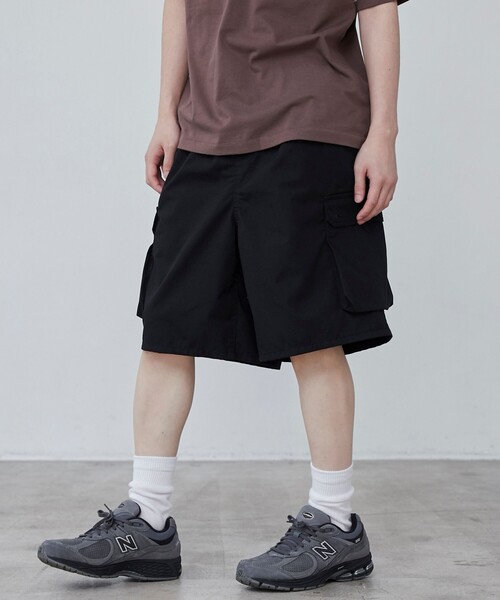 カーゴパンツ CWSP003 Reverse Pocket Short Pants Black ROOP TOKYO カーゴパンツ TWILL CARGO SHORT PANTS カーゴ