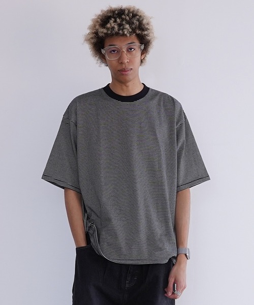 Healthknit tシャツ NARROW BORDER JERSEY S/S ドローコード