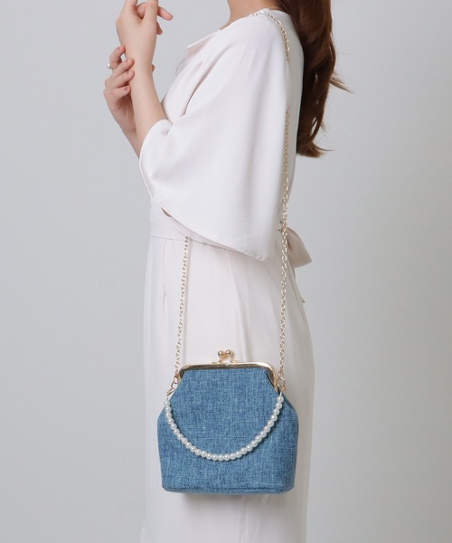 Lace Ladies クラッチバッグ パーティーバッグ パール