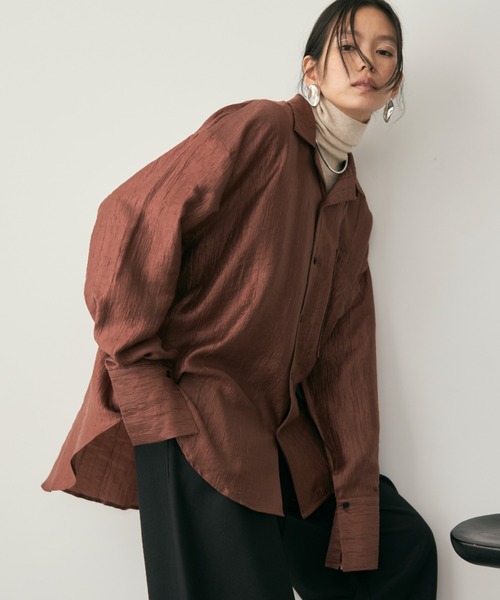 セオリーリュクス【美品】24ss オープンカラーシアーシャツ ブラウス theory セオリー Theory 24SS Sheer Shirting BF Shirt シャツ