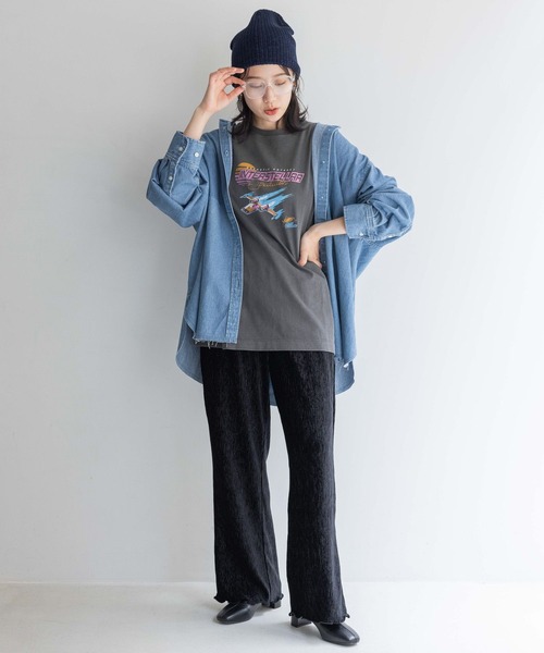 LOWRYS FARM パンツ シャイニーベロアパンツ 136328 レディース