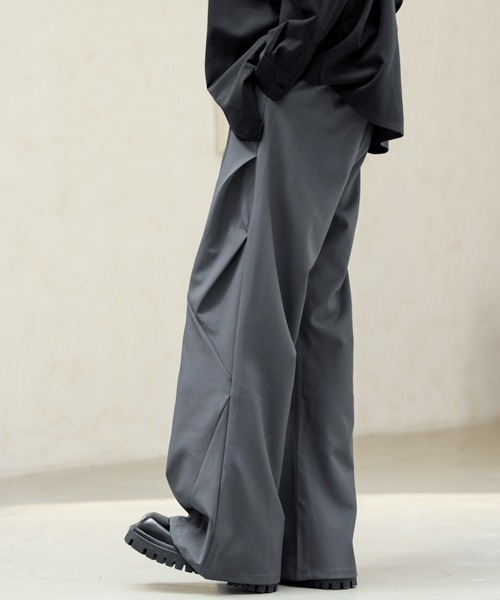 n. 〜プロフ読んでください〜 さん専用 loose distressed スラックス 「FVLMEN」solid cut loose slacks/ソリッド カット ルーズ