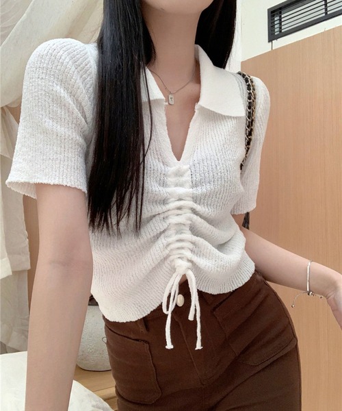 新品☆PINKO ITALY 白かわいいニットトップ☆高品質☆ストレッチ