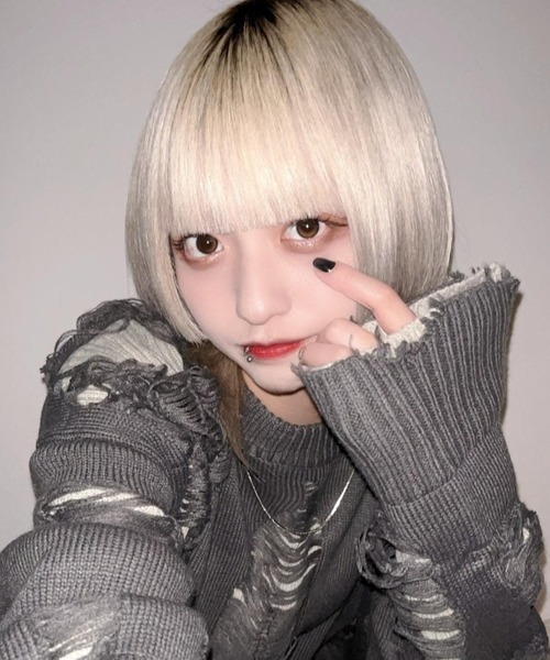 KsG ニット セーター ダメージクラッシュルーズグレーニット