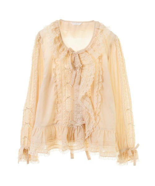 PINK HOUSE（ピンクハウス） ブラウス シャツ レース使いオーバー