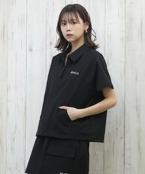 tシャツ RVCA/ルーカ 機能半袖シャツ/ラッシュガード/水陸両用/UVケア/ジップアップ BF043-853 レディース