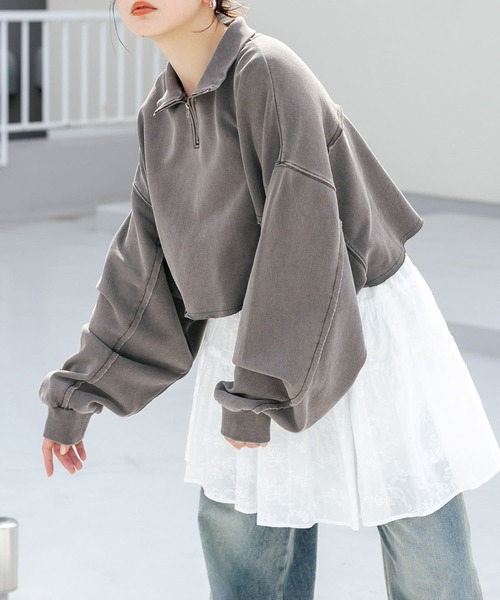 FURFURハーフドッキングプリントスウェット[リメイク] カレッジプリントスウェット(508470327) | FURFUR(FURFUR) - d