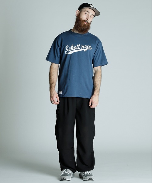 【S/DOUBLE】関税/送料込み スクリプト スタック Tシャツ Schott N.Y.C tシャツ Schott/ショット/T-SHIRT SCRIPT LOGO