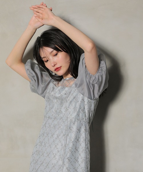 Kana ドレス ダイヤレース マーメイド パフスリーブ バック
