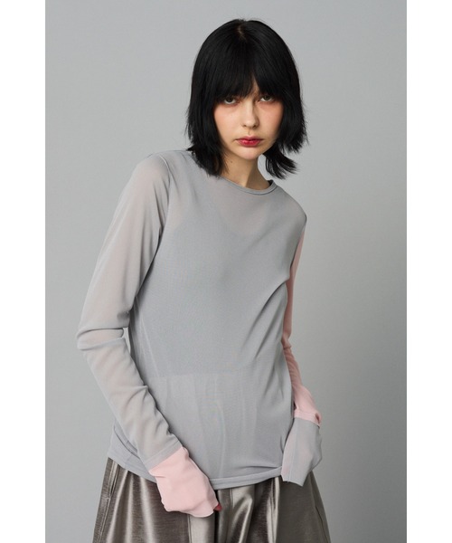 HeRIN.CYE クルーネックメッシュインナートップス　トップス　Tシャツ HeRIN.CYE tシャツ Crew neck mesh inner tops クルーネック