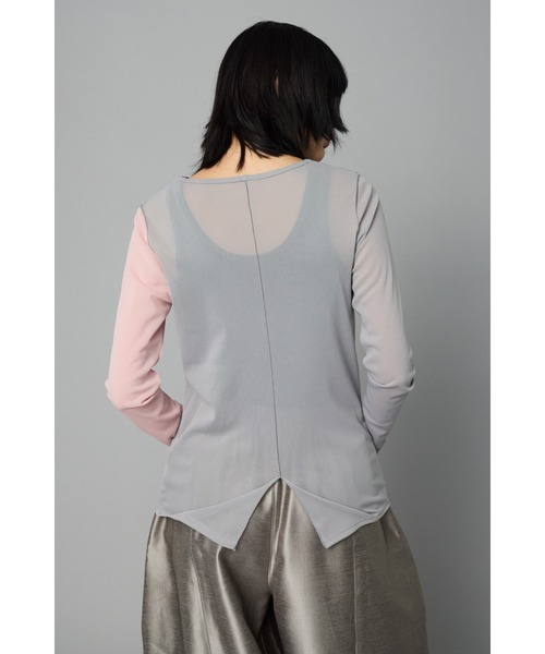 HeRIN.CYE tシャツ Crew neck mesh inner tops クルーネック