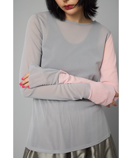 HeRIN.CYE クルーネックメッシュインナートップス　トップス　Tシャツ HeRIN.CYE tシャツ Crew neck mesh inner tops クルーネック