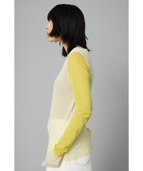 tシャツ Crew neck mesh inner tops　　クルーネックメッシュインナートップス レディース HeRIN.CYE tシャツ Crew neck mesh inner tops クルーネック