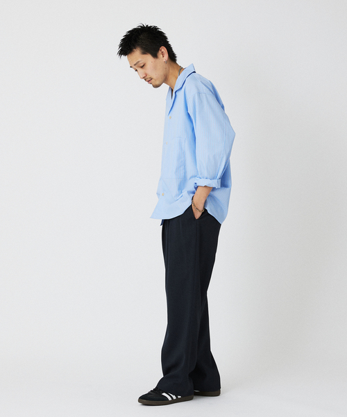 ジャーナルスタンダード オープンカラーシャツ 長袖シャツ ZOZO限定】Open Collar satin SH / オープンカラー サテンシャツ