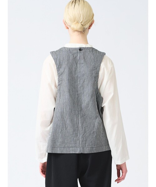 mizuiroind ベスト ジレ mizuiro ind ヒッコリークルーネック