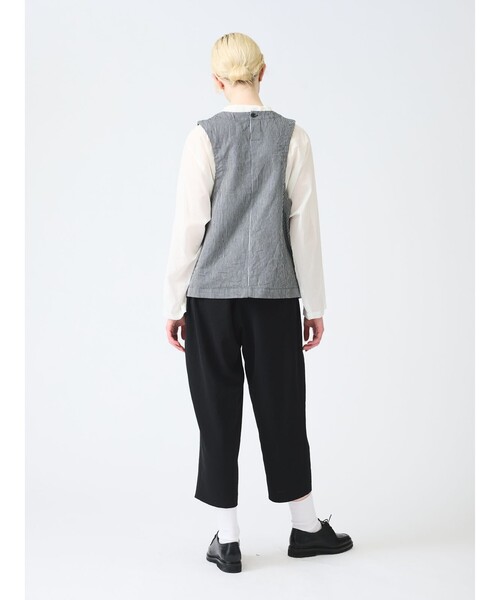 mizuiroind ベスト ジレ mizuiro ind ヒッコリークルーネック