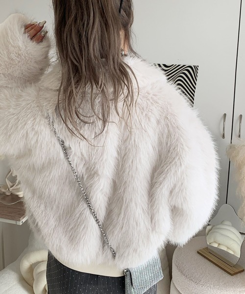 「mily bilet」 ブルゾン MEDIUM チャコールグレー レディース_画像4