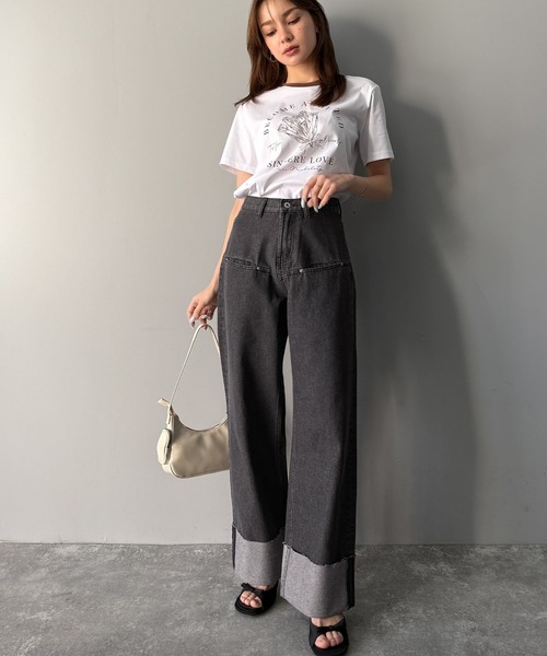 Java ワイドパンツ ジーンズ デニム デニムパンツ ジャバコラボ」新