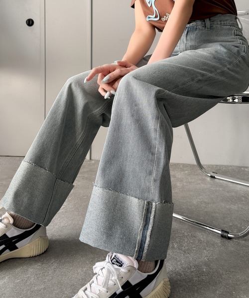 Java ワイドパンツ ジーンズ デニム デニムパンツ ジャバコラボ」新