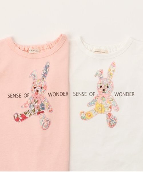 tシャツ 152764：ハグしてくれるウサギぬいアップリケTシャツ レディース 152764：ハグしてくれるウサギぬいアップリケTシャツの通販-ScoLar