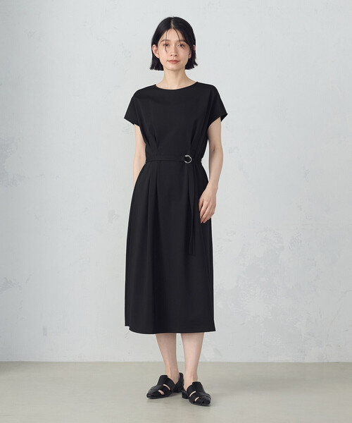 COMME CA ISM ワンピース 「接触冷感・防汚機能」フレンチスリーブ