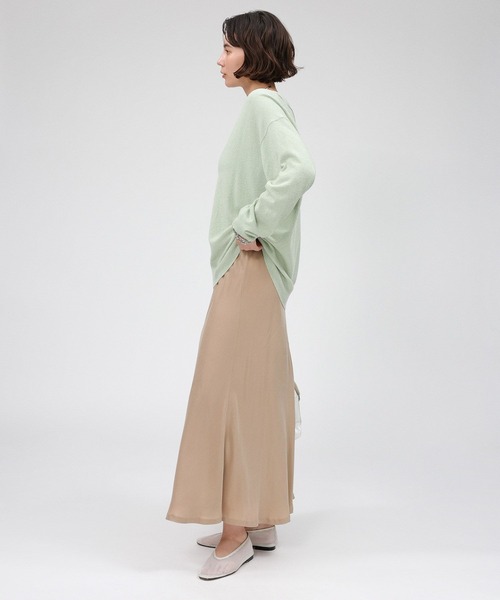 BABYLONE アンサンブル シルク混ブークレニットコンビ